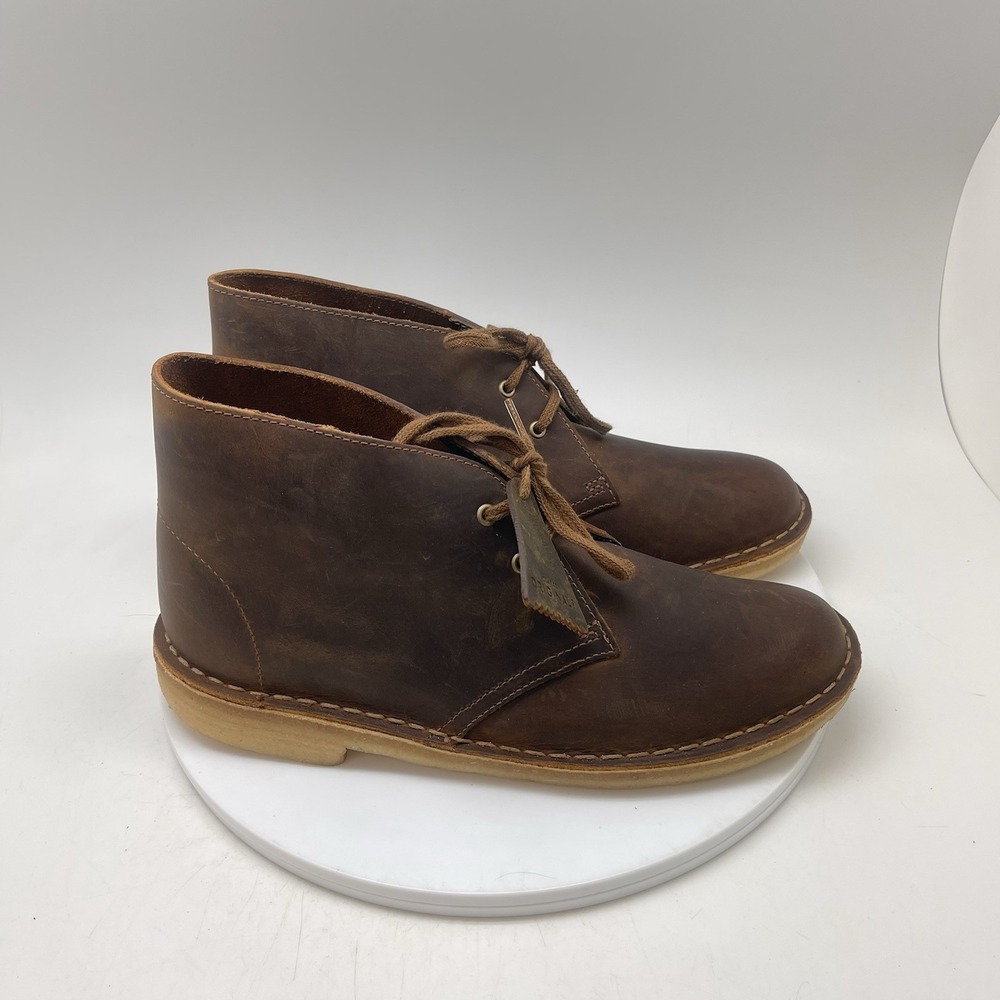 Clarks Boots Womens 10 M‎ Desert Brown Leather Lace Up Ankle Preppy Shoes 11826
